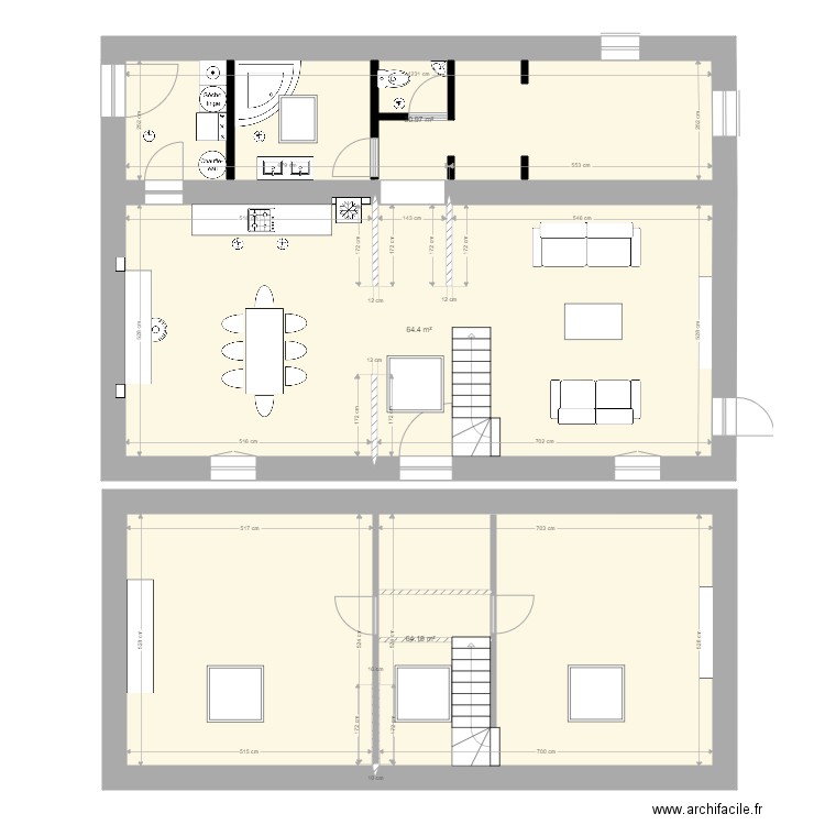 Keroriou RDC et 1er étage. Plan de 0 pièce et 0 m2
