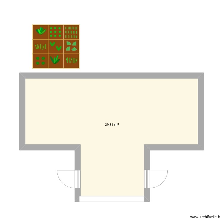 Plan boulangerie . Plan de 1 pièce et 30 m2