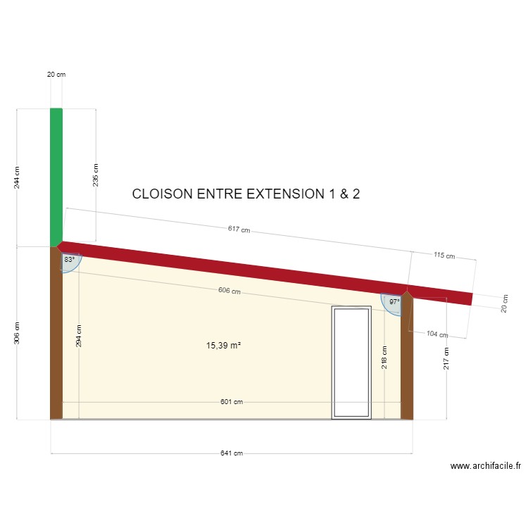 CLOISON ENTRE EXTENSION 1 &2. Plan de 0 pièce et 0 m2