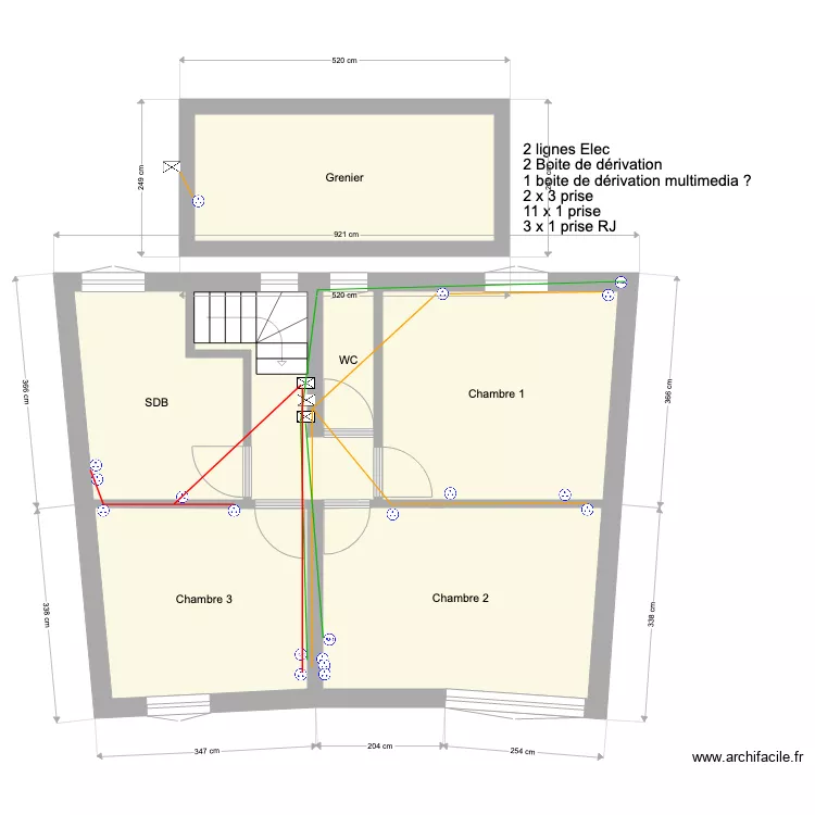 Electrecite Prise Etage. Plan de Electrecite Prise Etage. Plan de