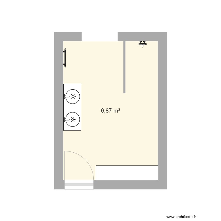 salle de bain. Plan de 1 pièce et 10 m2