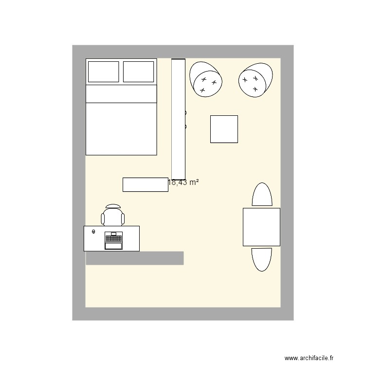 SOPHINETTE 2. Plan de 1 pièce et 18 m2