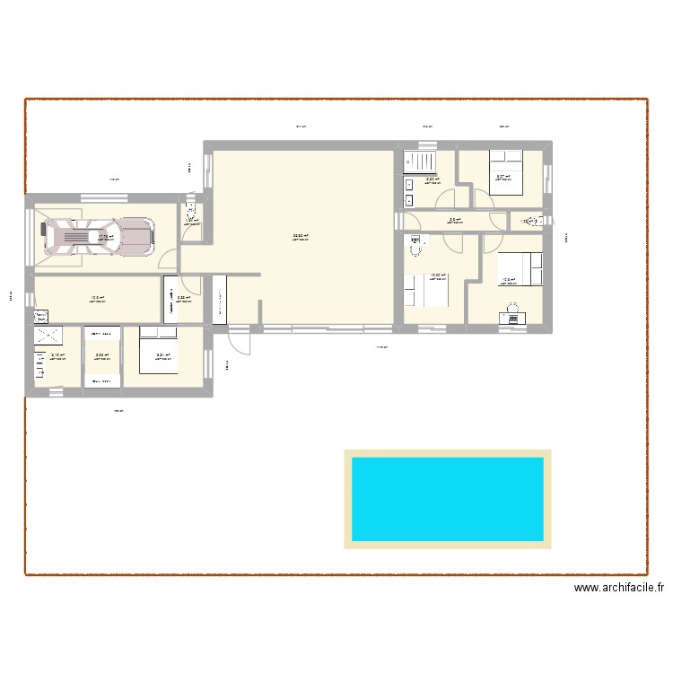 plan roussillon ouvertures et surfaces T 600M 03. Plan de 14 pièces et 149 m2