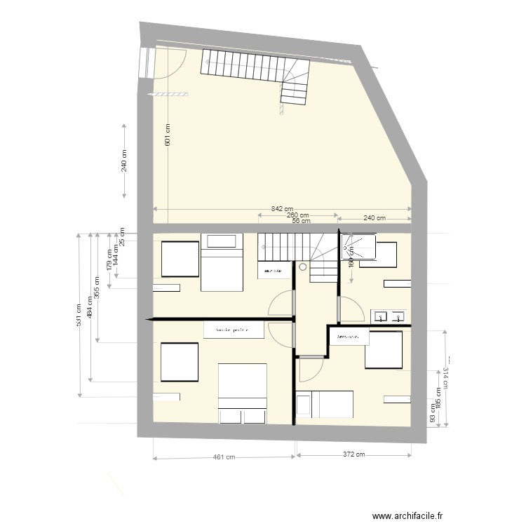 Plan remise  1 er etage  V 7  06/05/2022. Plan de 2 pièces et 93 m2