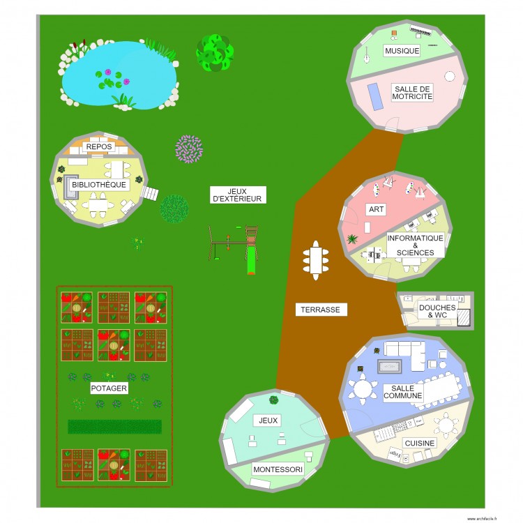 Ecole Démocratique de Montpellier Yourtes 20180105. Plan de 0 pièce et 0 m2