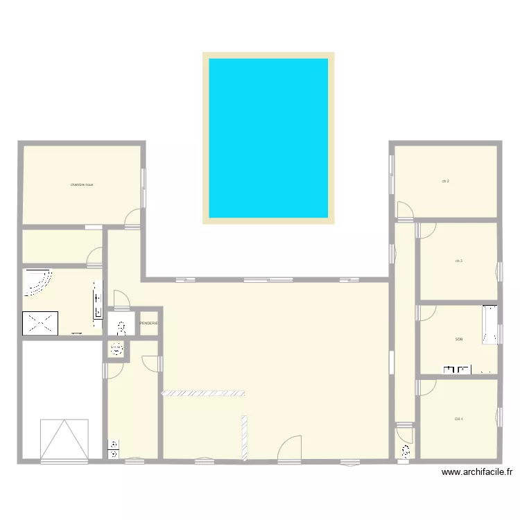 salle de bain. Plan de 
