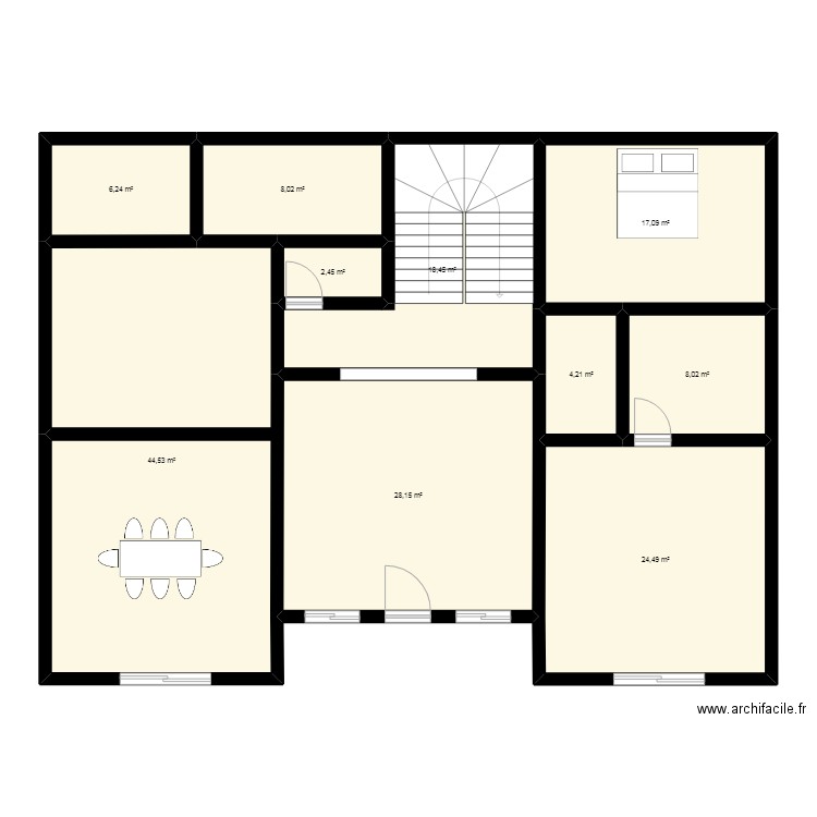 Plan étage 01. Plan de 10 pièces et 162 m2