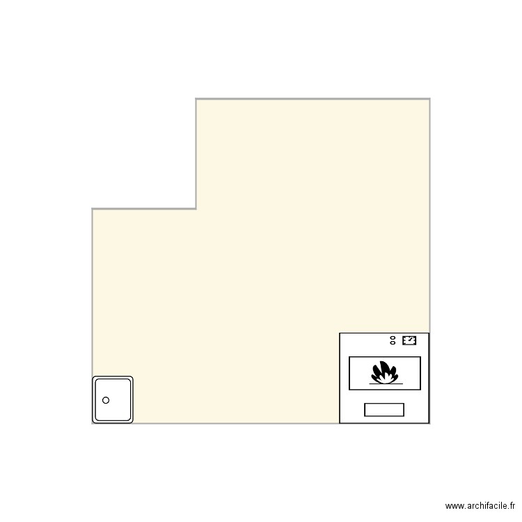 brasserie. Plan de 1 pièce et 12 m2