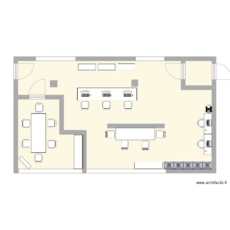 plan pc. Plan de 2 pièces et 80 m2