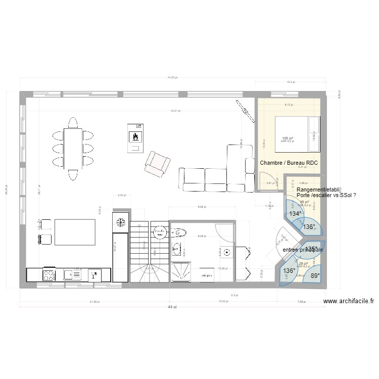 st-antoine 2 etages- 3ch a l'étage 12 sept2023. Plan de 5 pièces et 29 m2