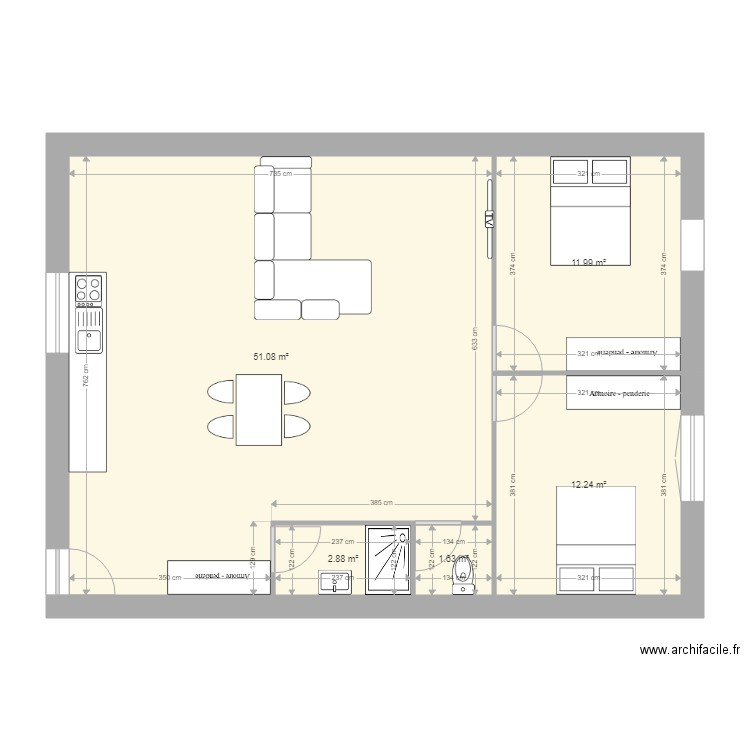 3ème étage droit Rep APRES. Plan de 0 pièce et 0 m2