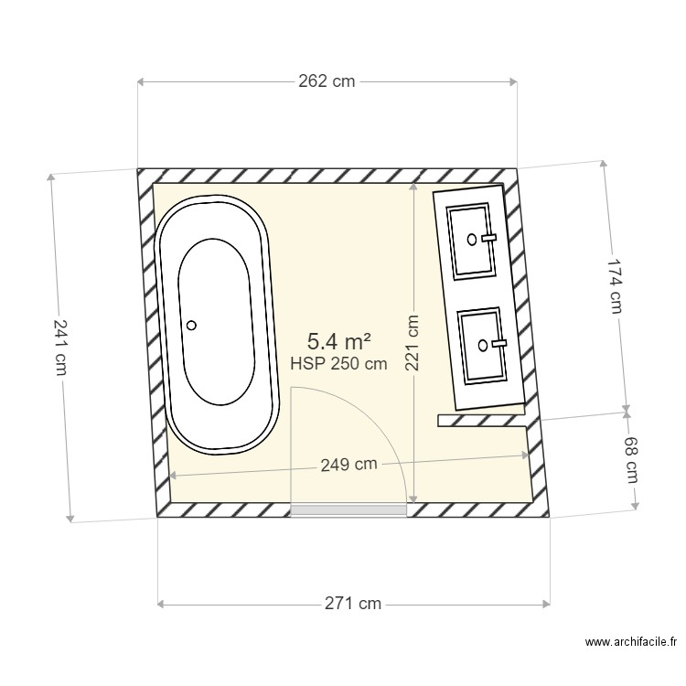 SDB MONTY 1. Plan de 0 pièce et 0 m2