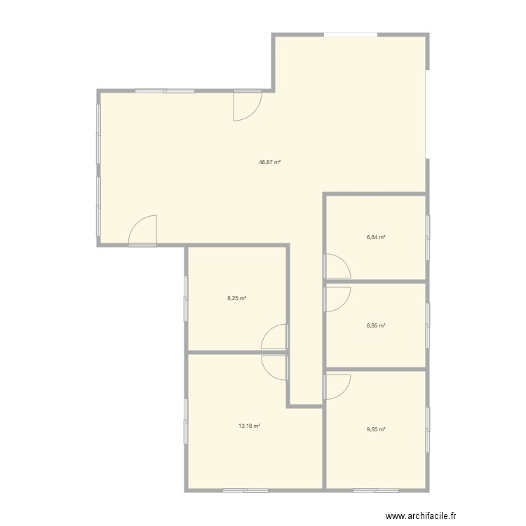 casa. Plan de 6 pièces et 92 m2