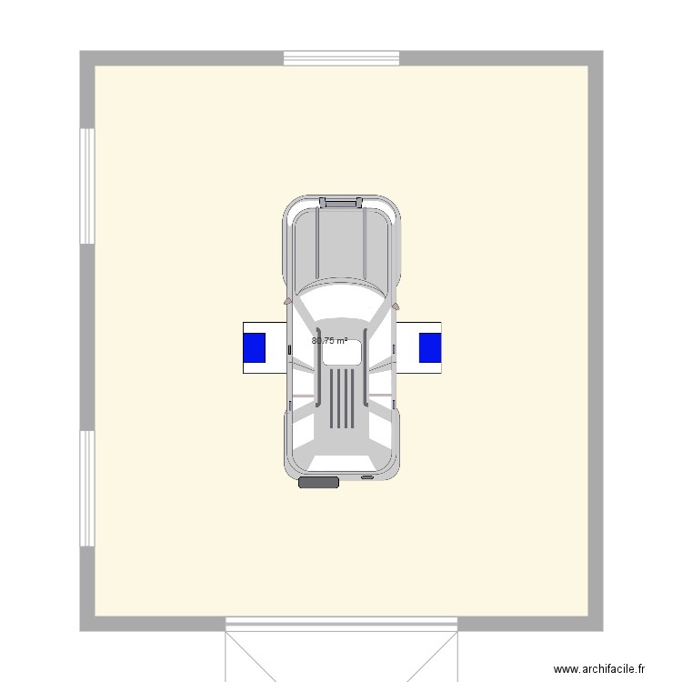 Garage 1 voiture et pont élévateur. Plan de 0 pièce et 0 m2