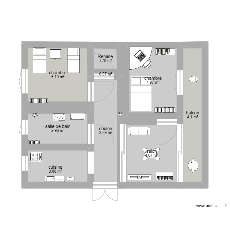 MON APPATRMENT. Plan de 0 pièce et 0 m2
