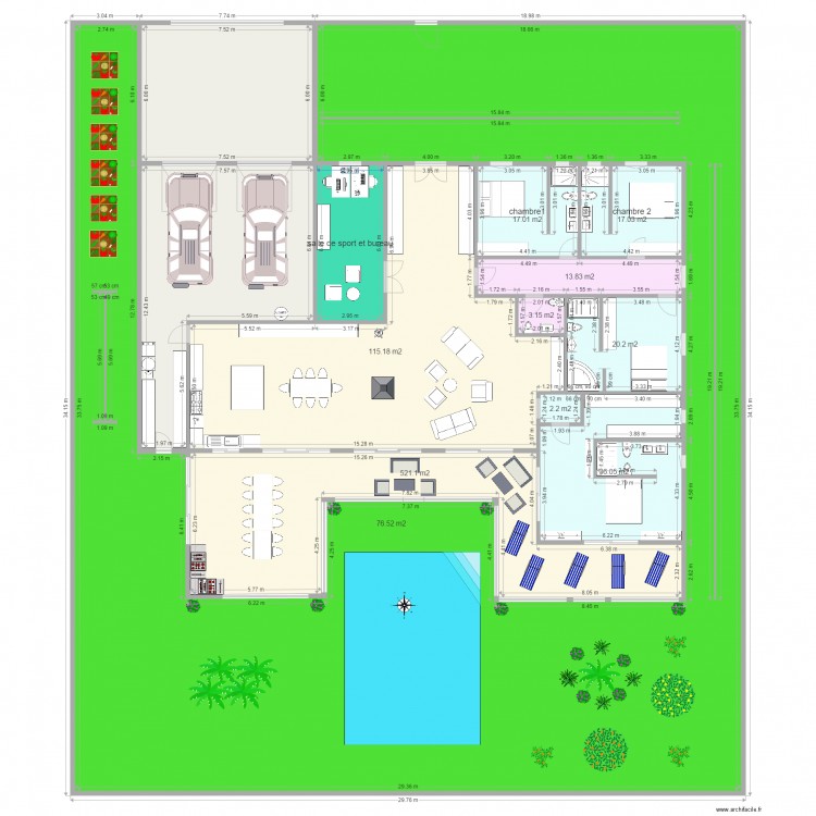 hacienda . Plan de 0 pièce et 0 m2