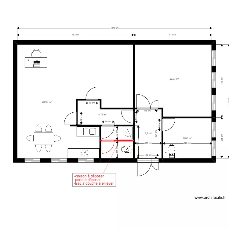 Arles B - RDC avant travaux. Plan de 