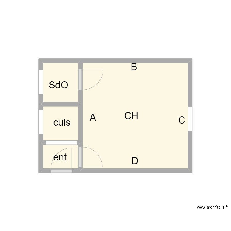 scimiami. Plan de 4 pièces et 9 m2