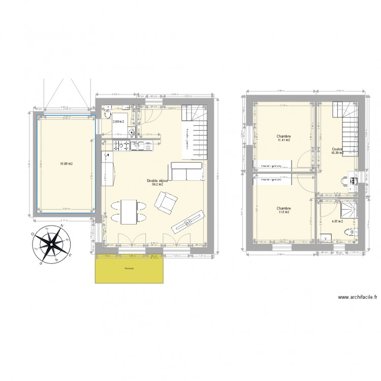 PLan maison étage 2. Plan de 0 pièce et 0 m2