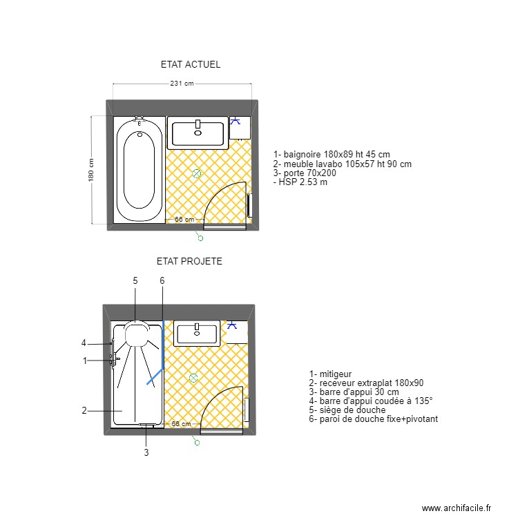 RUBIO ACCESS. Plan de 2 pièces et 8 m2