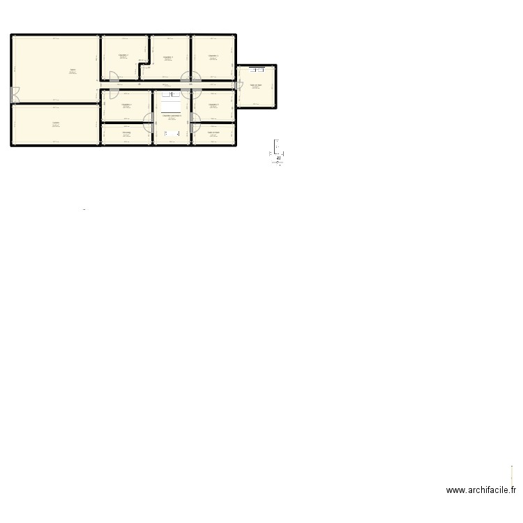 plan n°1 de Younes JLAIEL. Plan de 11 pièces et 211 m2