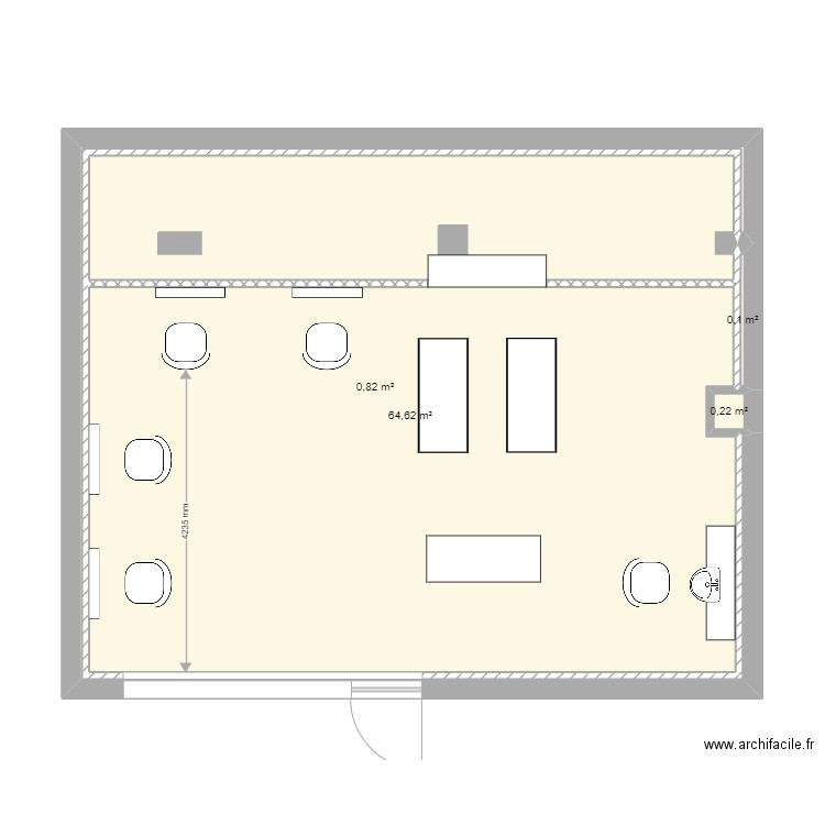 SALON. Plan de 4 pièces et 66 m2