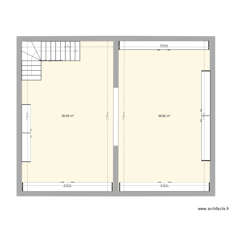 Japan store 3. Plan de 2 pièces et 73 m2