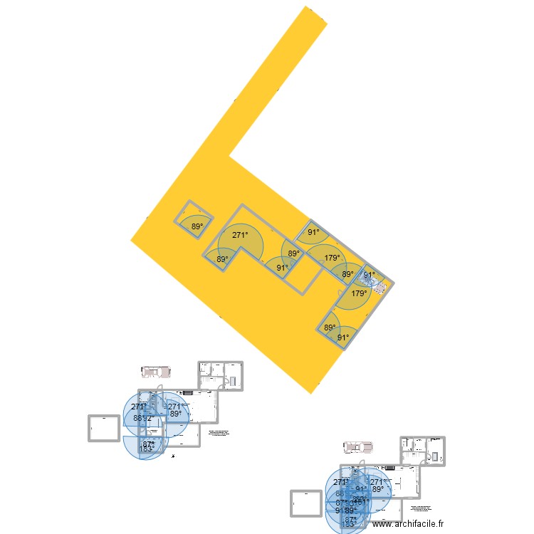 Plan maison. Plan de 24 pièces et 562 m2