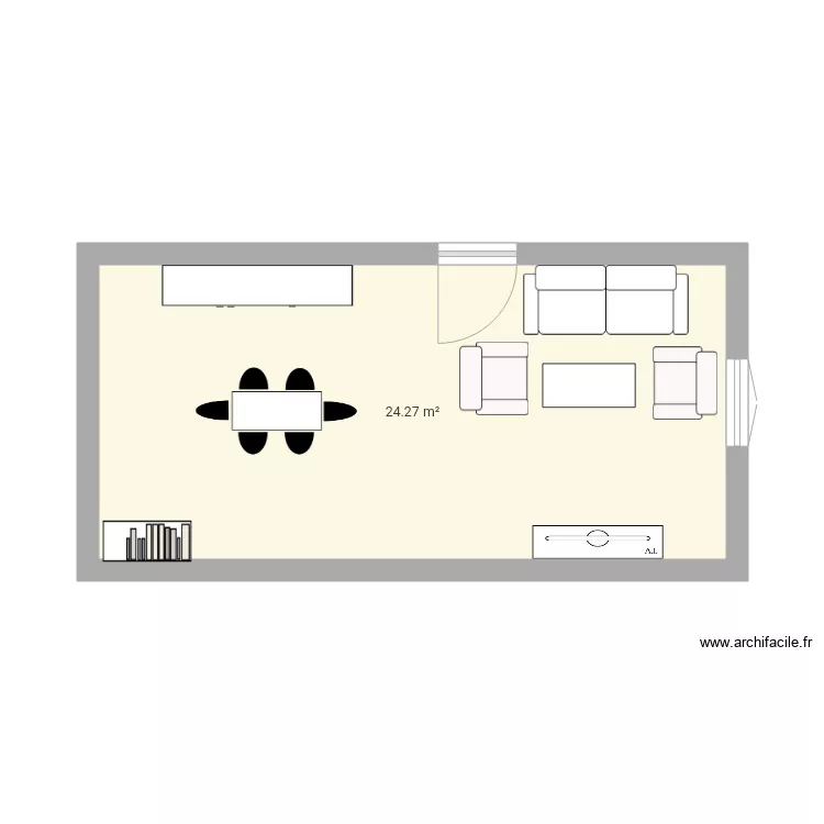 Salle salon. Plan de 
