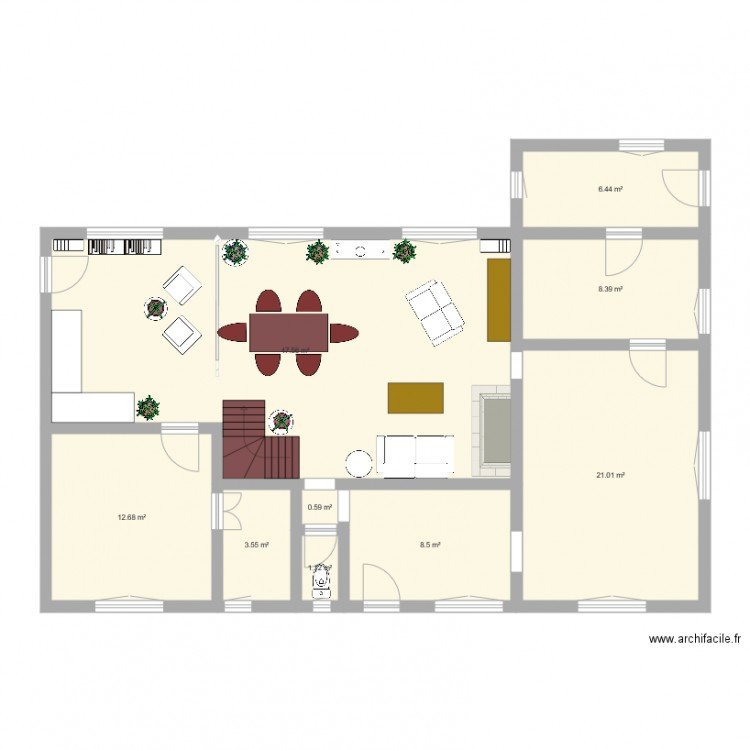 Maison Villecerf Salon. Plan de 0 pièce et 0 m2