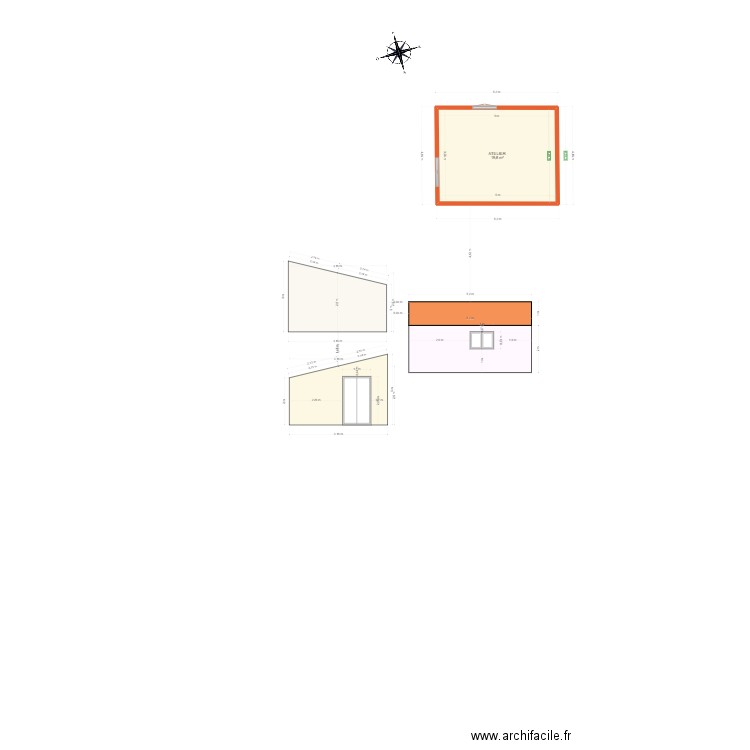 DORDIVES ATELIER  DEMANDE TRAVAUX. Plan de 1 pièce et 20 m2