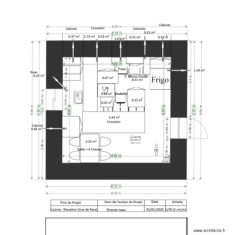 PLAN   CUISINE VUE DESSUS FINAL. Plan de 0 pièce et 0 m2