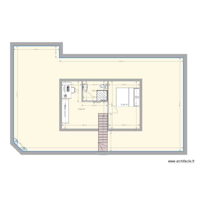 combles aménagés sur plan maison. Plan de 0 pièce et 0 m2