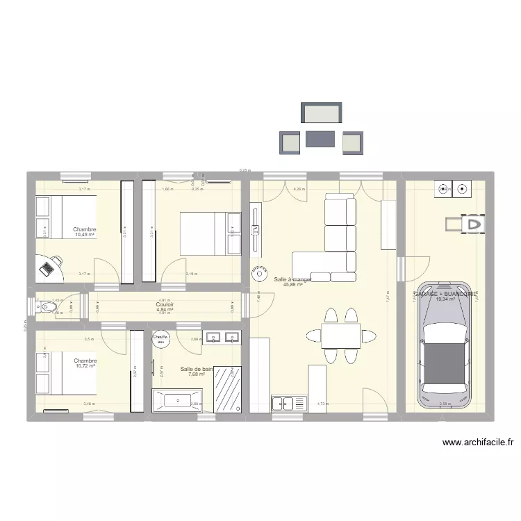 PLAN MAISON AVEC GARAGE. Plan de 