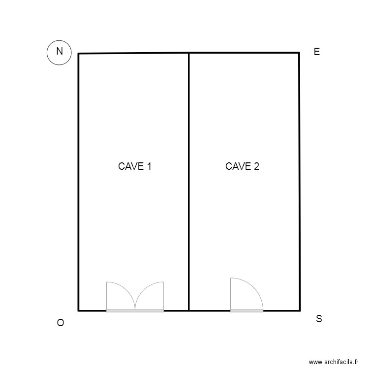 KKK. Plan de 2 pièces et 34 m2