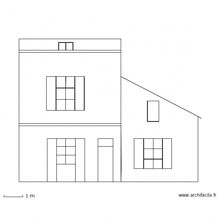 facade sud st lambert avant travaux. Plan de 0 pièce et 0 m2