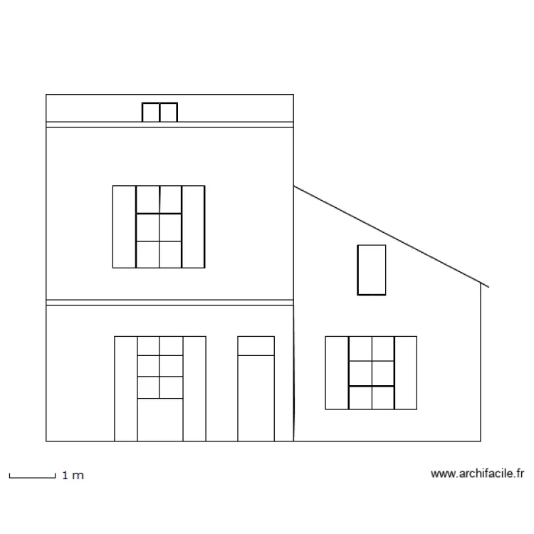 facade sud st lambert avant travaux. Plan de 