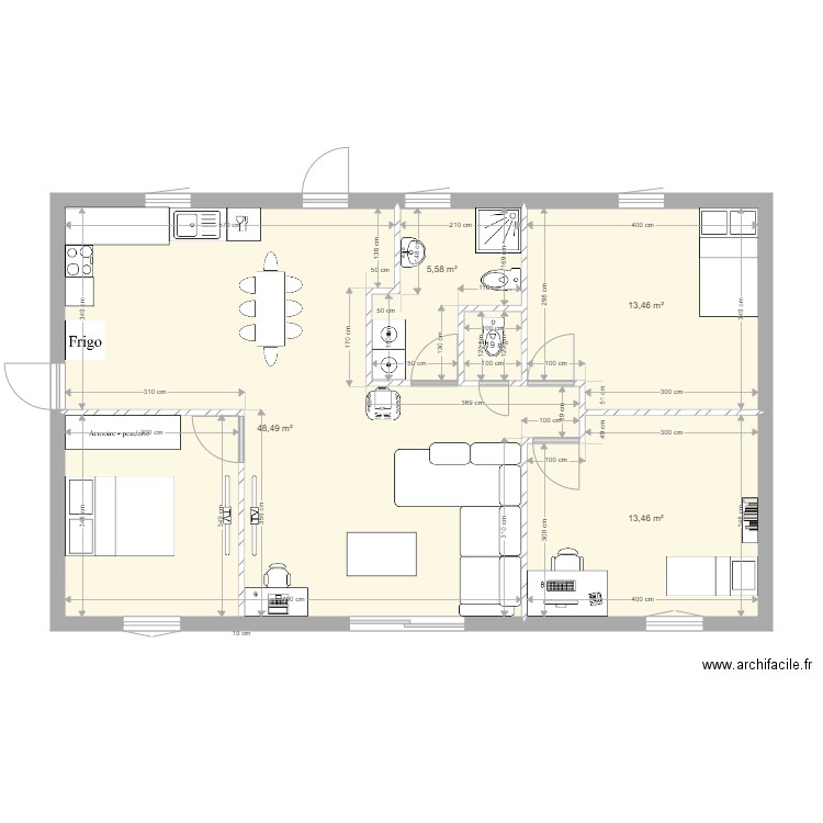 maison. Plan de 5 pièces et 82 m2