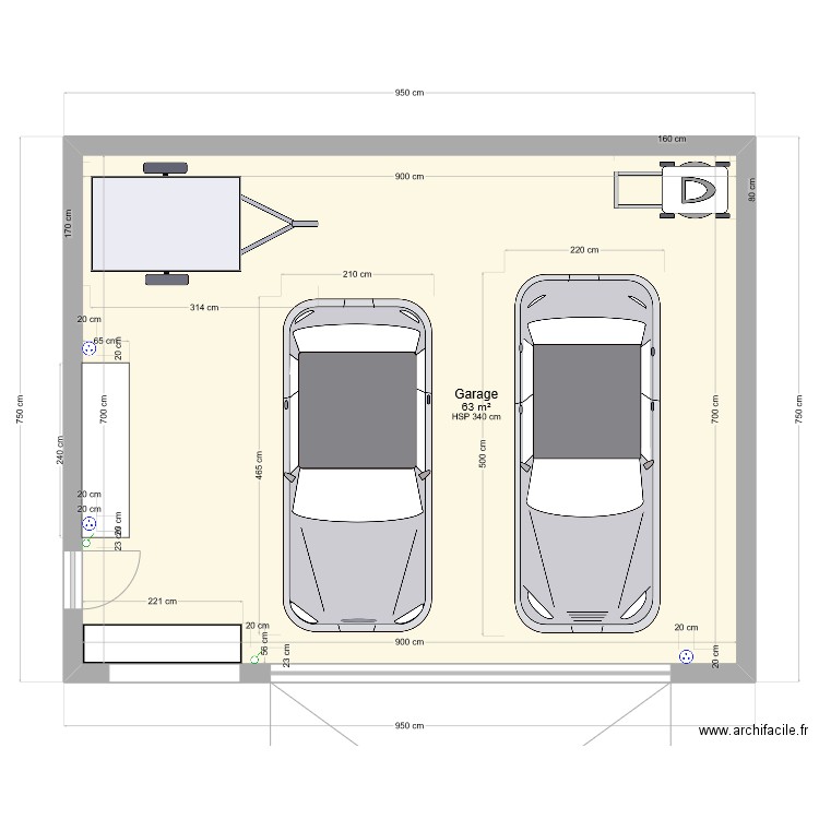 Garage. Plan de 0 pièce et 0 m2