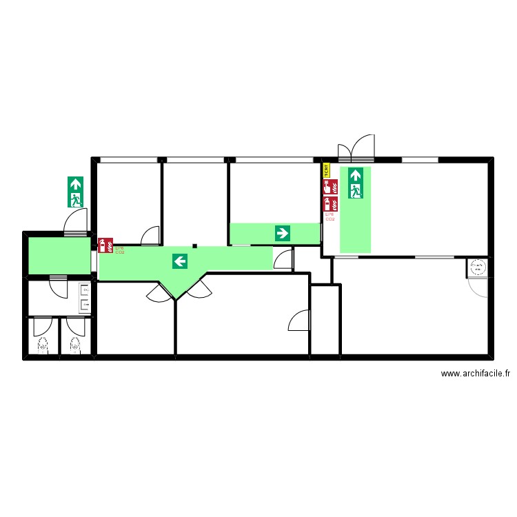 PASS VILLE - PLAN EVAC. Plan de 14 pièces et 122 m2