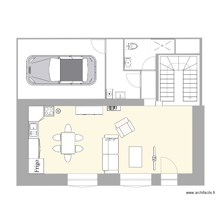 RDCMontceyappartprojet. Plan de 0 pièce et 0 m2