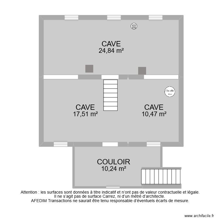 BI 10855 SOUS SOL. Plan de 4 pièces et 63 m2