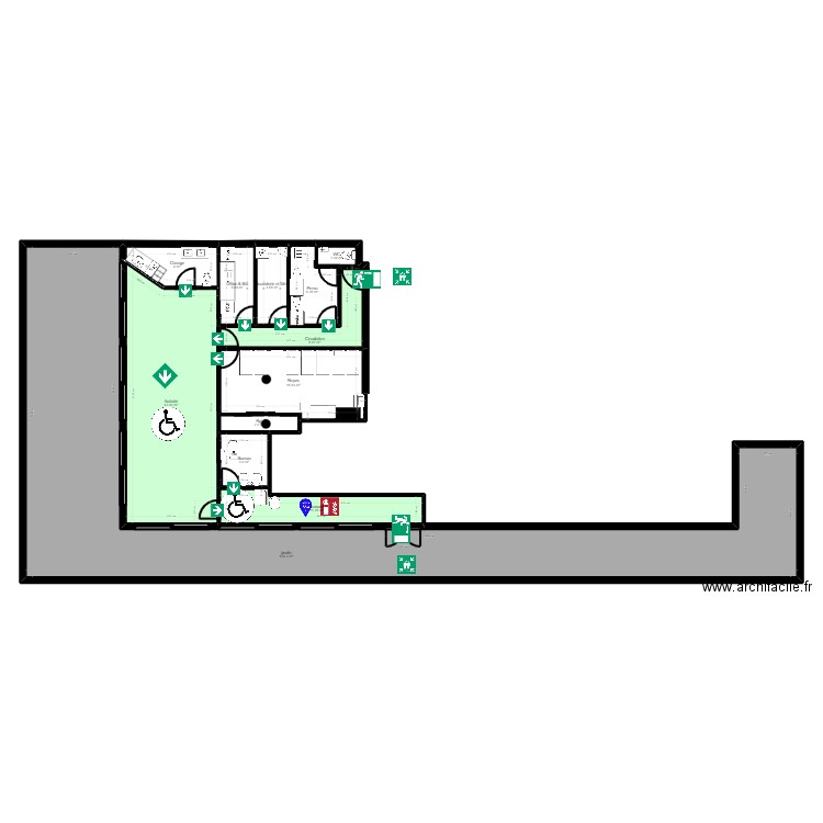 92C35JM Projet V3 Jordan sj1 évac. Plan de 12 pièces et 240 m2