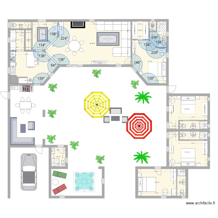 maison evo. Plan de 17 pièces et 141 m2