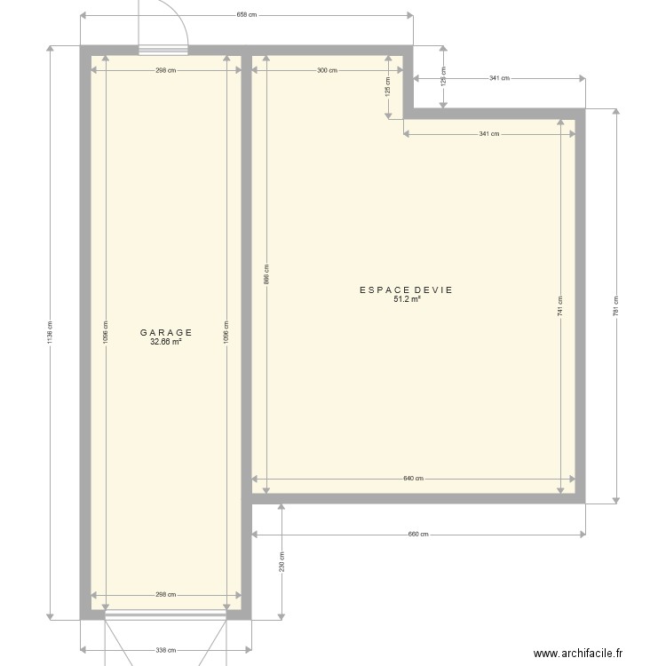 DP02 PLAN AVANT TRAVAUX avec cotations. Plan de 0 pièce et 0 m2