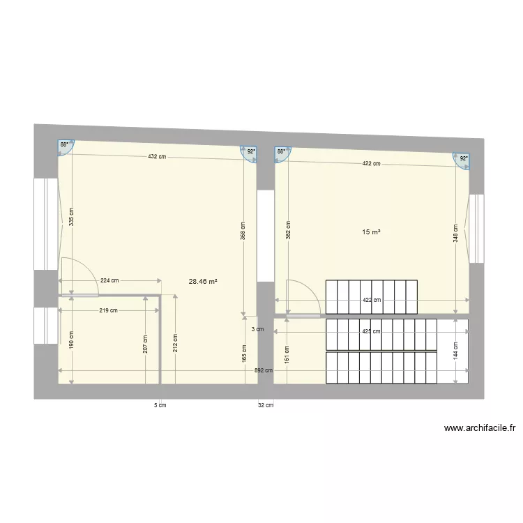 Projet 211 urba schaerbeek 4&egrave;me &eacute;tage. Plan de 