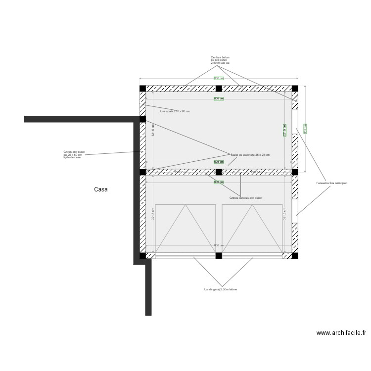 GARAJ ROM STRUCTURA. Plan de 2 pièces et 39 m2