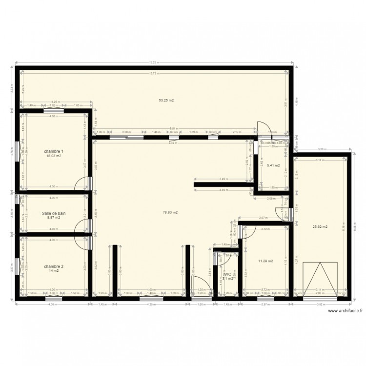 Plan maison coté. Plan de 0 pièce et 0 m2