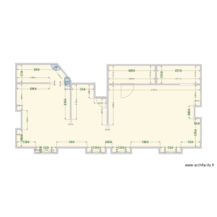 DUVIVIER 1ER ETAGE INITIAL. Plan de 0 pièce et 0 m2