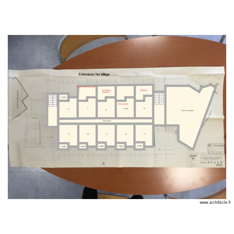 CAF  Extension 1er étage. Plan de 0 pièce et 0 m2